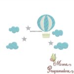 Matriz de Bordado - Balao-nuvens-estrelas