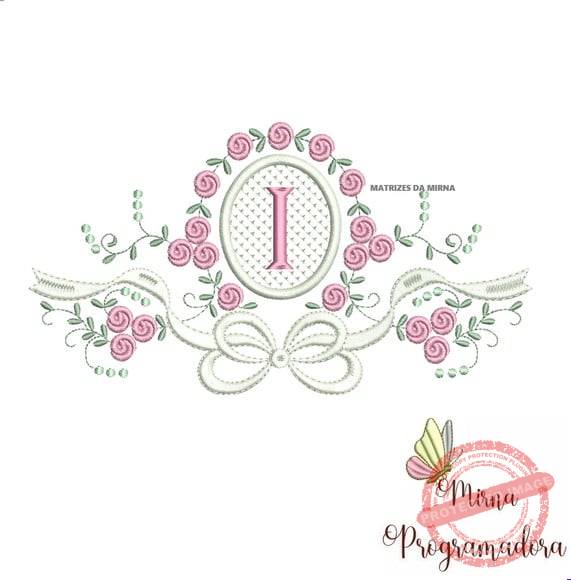a-matriz-de-bordado-moldura-flores-lacinho-letra-i-pes Matriz de Bordado - Moldura Flores Lacinho Letra I - Imagem 1