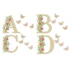 Matriz da Bordado - Alfabeto Flores Borboletas Lindas