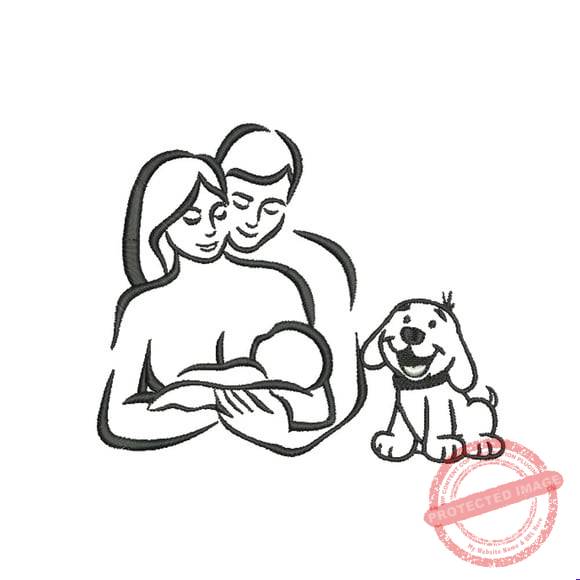 matriz-da-bordado-familia-com-cachorrinho-superb Matriz de Bordado Família com Cachorrinho - Imagem 1