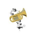 Matriz Da Bordado - Tuba Com Notas Musicais