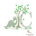 Matriz de Bordado - Alfabeto Dinossauro Letra c