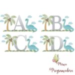 Matriz de Bordado - Alfabeto Dinossauro