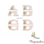 Matriz de Bordado - Alfabeto Entremeio Flores