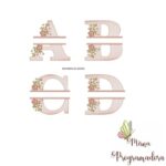 Matriz de Bordado - Alfabeto Entremeio Flores