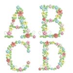 Matriz de Bordado - Alfabeto Florais de a a Z
