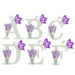 Matriz de Bordado - Alfabeto Lavanda