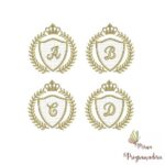 Matriz de Bordado - Alfabeto Moldura Coroa Aplique