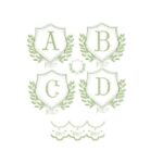 Matriz de Bordado - Alfabeto Moldura Folhas Barrinha