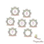 Matriz de Bordado - Alfabeto Moldura Folhas com Coração