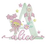 Matriz de Bordado - Alice (fazemos Qualquer Nome)