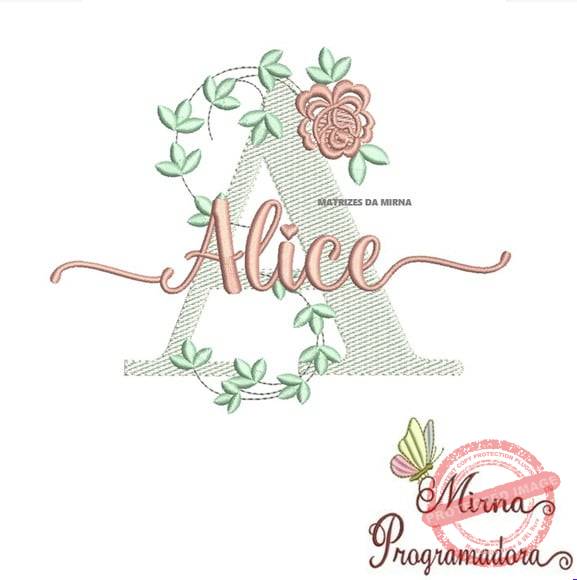 matriz-de-bordado-alice-fazemos-qualquer-nome-matriz-de-bordado-rosa Matriz de Bordado - Alice (fazemos Qualquer Nome) - Imagem 1