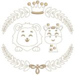 Matriz de Bordado Arabesco Animais Contorno