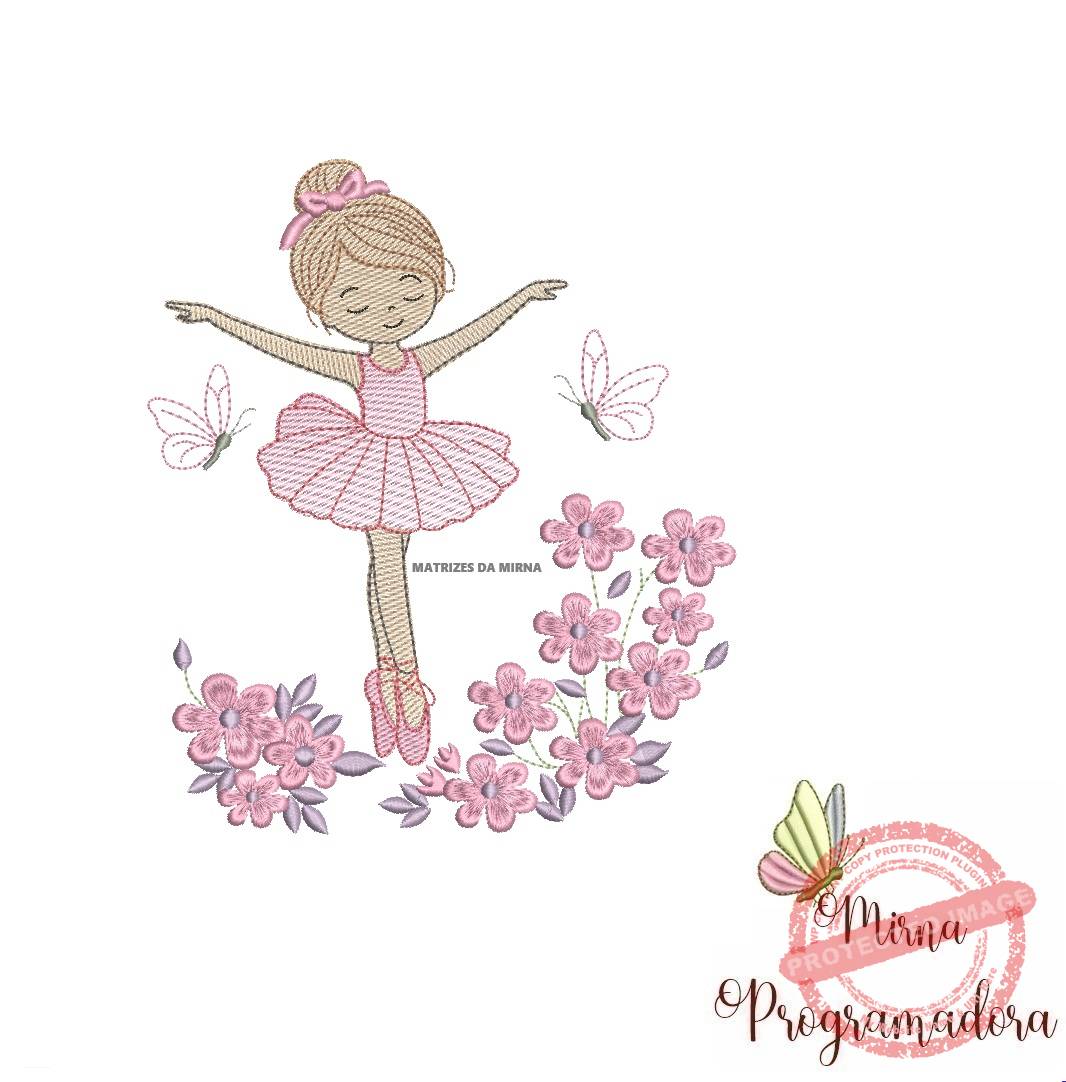 matriz de bordado bailarina raminhos flores matriz-de-bordado-bailarina-raminhos-flores