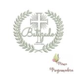 Matriz de Bordado Moldura Cruz Batizado
