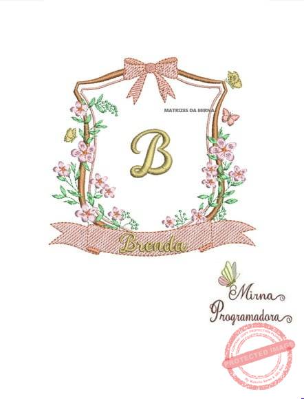 matriz-de-bordado-brenda-brasao-flores-matriz-de-bordado-raminho-moldura-flores Matriz de Bordado - Brenda Brasao Flores - Imagem 1