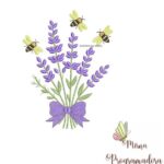 Matriz de Bordado - Buquê Lavanda e Abelhinhas