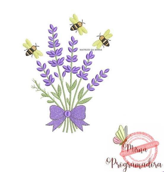 matriz-de-bordado-buque-lavanda-e-abelhinhas-embroidery Matriz de Bordado - Buquê Lavanda e Abelhinhas - Imagem 1