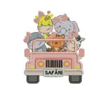 Matriz de Bordado - Carro Safari Menina