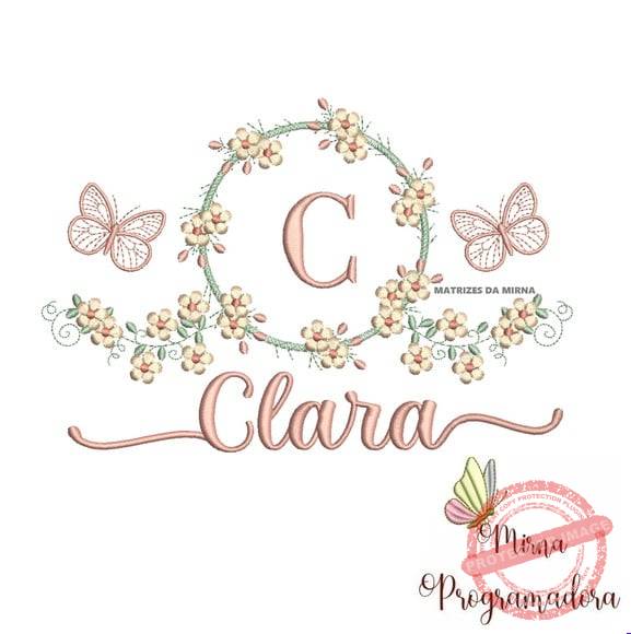 matriz-de-bordado-clara-fazemos-qualquer-nome-elna Matriz de Bordado - Clara (fazemos Qualquer Nome) - Imagem 1
