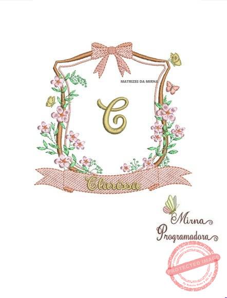 matriz-de-bordado-clarissa-brasao-flores-matrizes-de-bordados-desenhos Matriz de Bordado - Clarissa Brasao Flores - Imagem 1