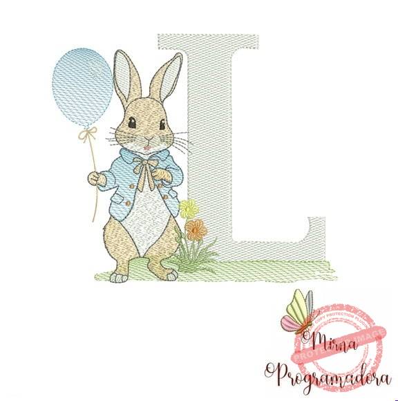 matriz-de-bordado-coelhinho-feliz-pascoa-letra-l-elna Matriz de Bordado - Coelhinho Letra l - Imagem 1