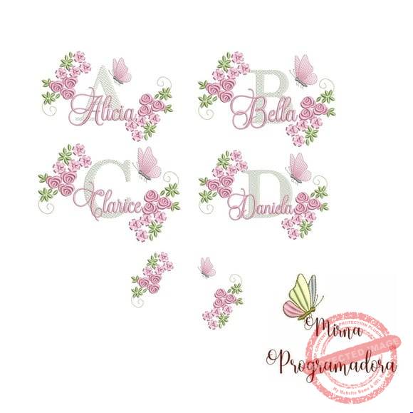 matriz-de-bordado-colecao-150-nomes-feminino-flores-design Matriz de Bordado - Coleção 150 Nomes Feminino Flores - Imagem 1