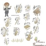 Matriz de Bordado Coleção Instrumentos Musicais