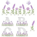 Matriz de Bordado Coleção Jardim Flores e Alfabeto Lavanda