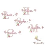 Matriz de Bordado - Coleção Nomes com Flor e Borboletas