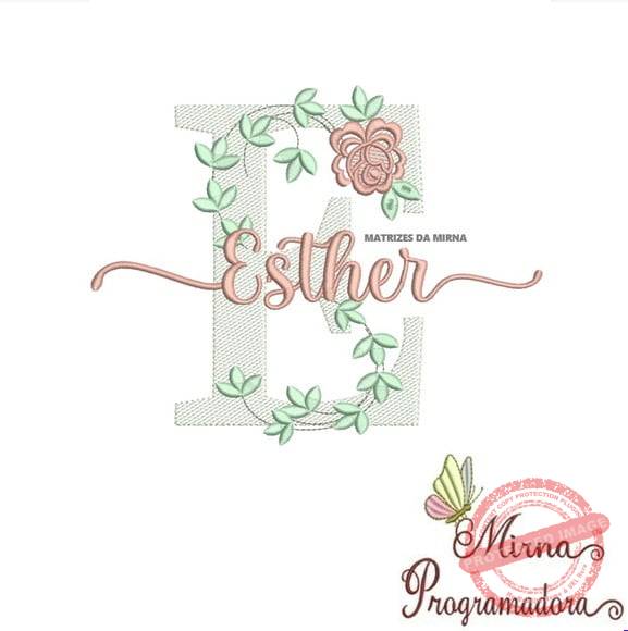 matriz-de-bordado-esther-fazemos-qualquer-nome-matriz-de-bordado-folhas Matriz de Bordado - Esther (fazemos Qualquer Nome) - Imagem 1