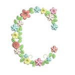 Matriz de Bordado - Floral Letra c