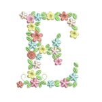 Matriz de Bordado - Floral Letra e