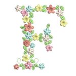 Matriz de Bordado - Floral Letra F