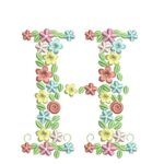 Matriz de Bordado - Floral Letra H