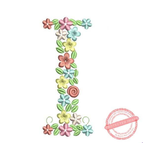 matriz-de-bordado-floral-letra-i-costura Matriz de Bordado - Floral Letra I - Imagem 1