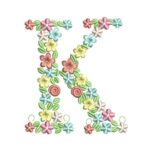Matriz de Bordado - Floral Letra K
