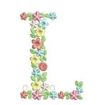 Matriz de Bordado - Floral Letra l