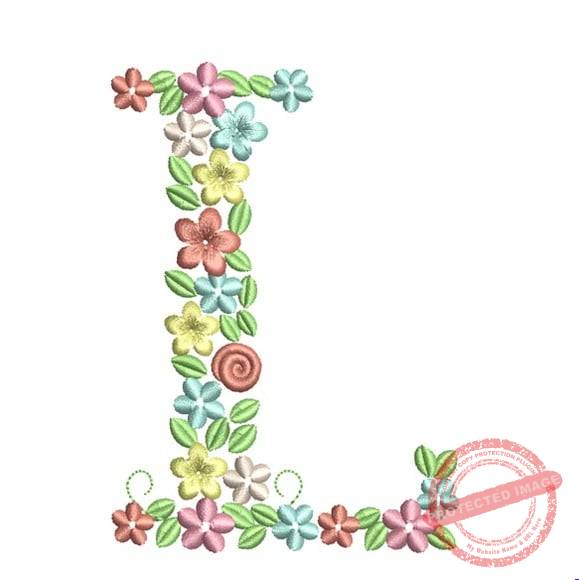matriz-de-bordado-floral-letra-l-brother Matriz de Bordado - Floral Letra l - Imagem 1