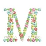 Matriz de Bordado - Floral Letra m