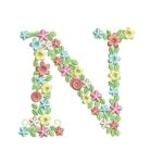 Matriz de Bordado - Floral Letra N