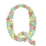 Matriz de Bordado - Floral Letra Q