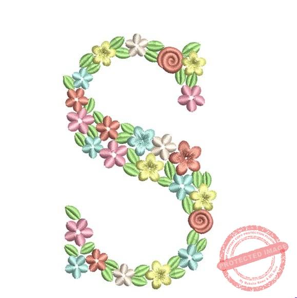 matriz-de-bordado-floral-letra-s-superb Matriz de Bordado - Floral Letra S - Imagem 1