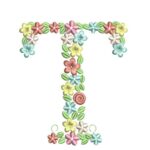 Matriz de Bordado - Floral Letra T