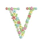 Matriz de Bordado - Floral Letra V