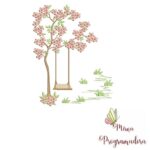 Matriz de Bordado - Flores na Arvore com Balanço