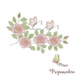 Matriz de Bordado Flores Rosas Raminho