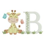 Matriz de Bordado - Girafinha Letra B