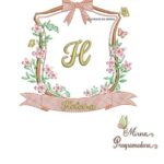 Matriz de Bordado - Heloisa Brasao Raminho Flores