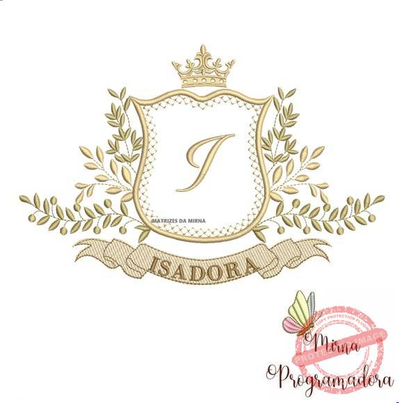 matriz-de-bordado-isadora-fazemos-qualquer-nome-matriz-de-bordado-coroa Matriz de Bordado Moldura Arabesco Isadora para bordar - Imagem 1